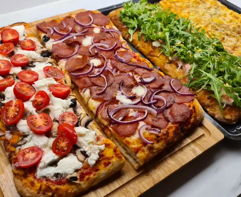 Roman Pizza al Taglio pizza style from Lazio, Italy