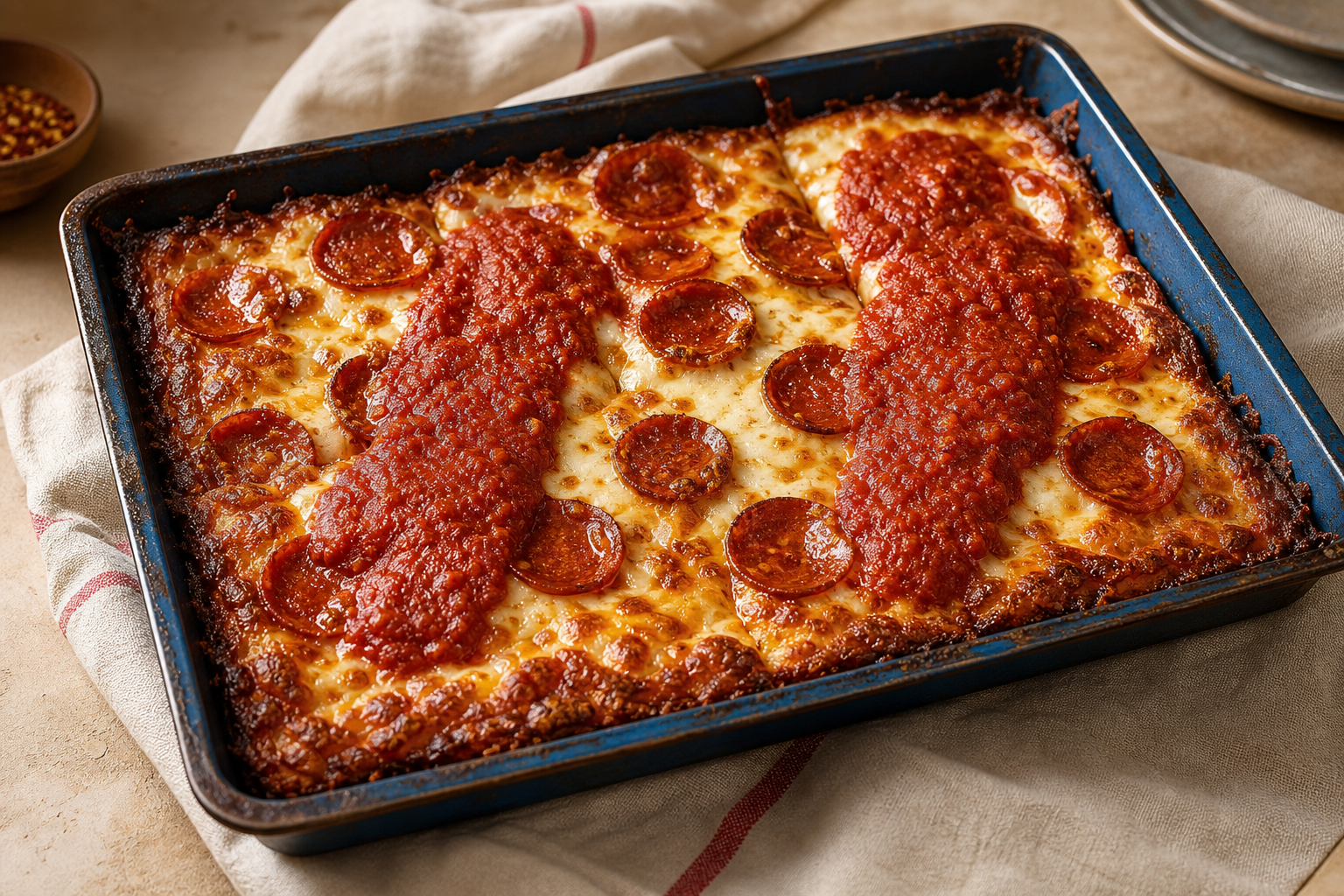 Detroit Red Stripe Pizza